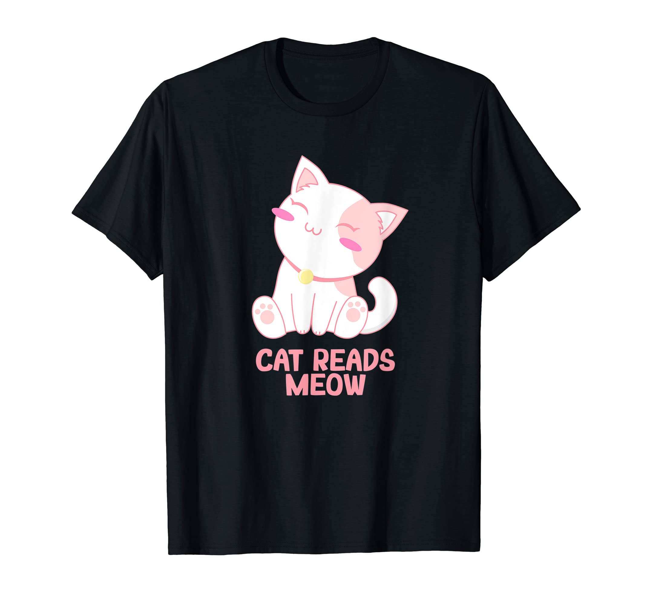Cat Reads Meow Funny Cat Lover Kitten T-Shirt - Novelty Apparel for Adults - T-Shirt, Sweatshirt, Hoodie