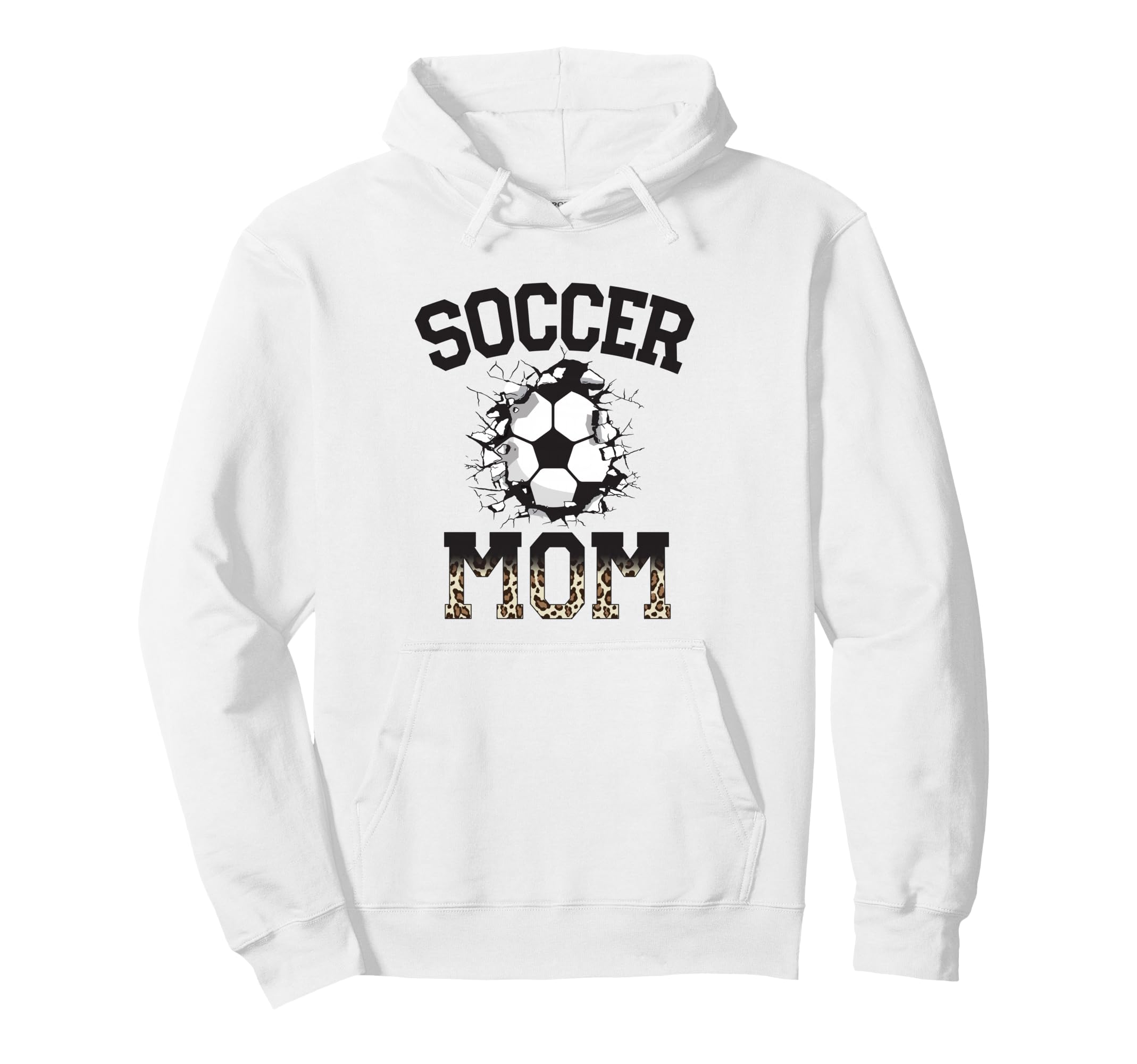 Womens Soccer Leopard Mom Soccer Hoodie - Casual Everyday Wear Men Women - T-Shirt, Sweatshirt, Hoodie