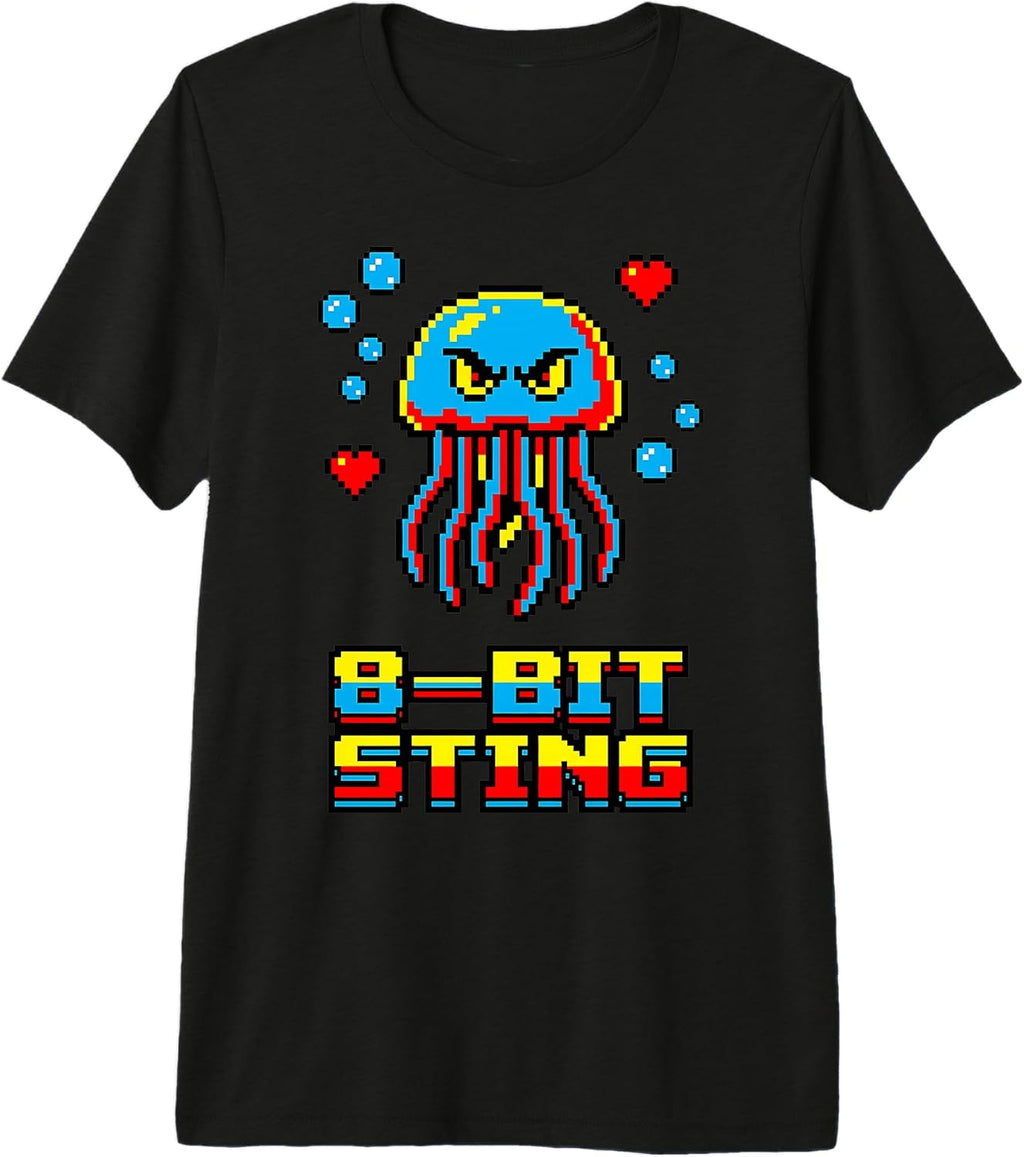 Retro Pixel Art Jellyfish 8-Bit Sting Premium - Adult & Kids T-Shirts, Sweatshirts & Hoodies apparel design preview 1