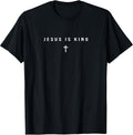 Jesus is King Cross Christian Minimalist Religious - Adult & Kids T-Shirts, Sweatshirts & Hoodies apparel design preview 1