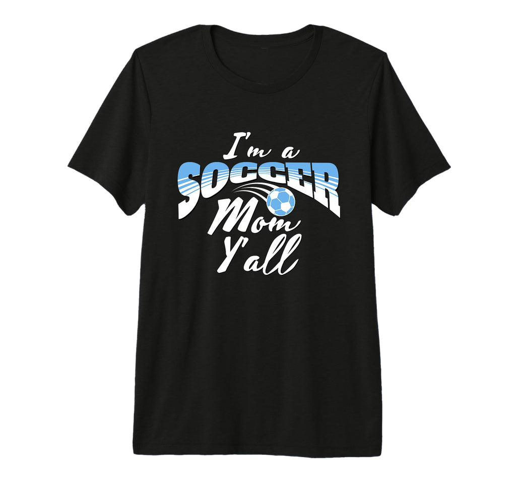 Mom Soccer Lover Soccer Mom Gift Blue White T-Shirt - Graphic Print Unisex - T-Shirt, Sweatshirt, Hoodie