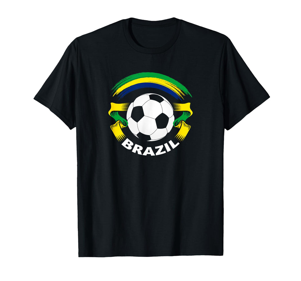 Brazil Soccer Fan Flag And Football T-Shirt - Unique Graphic Men Women - T-Shirt, Sweatshirt, Hoodie