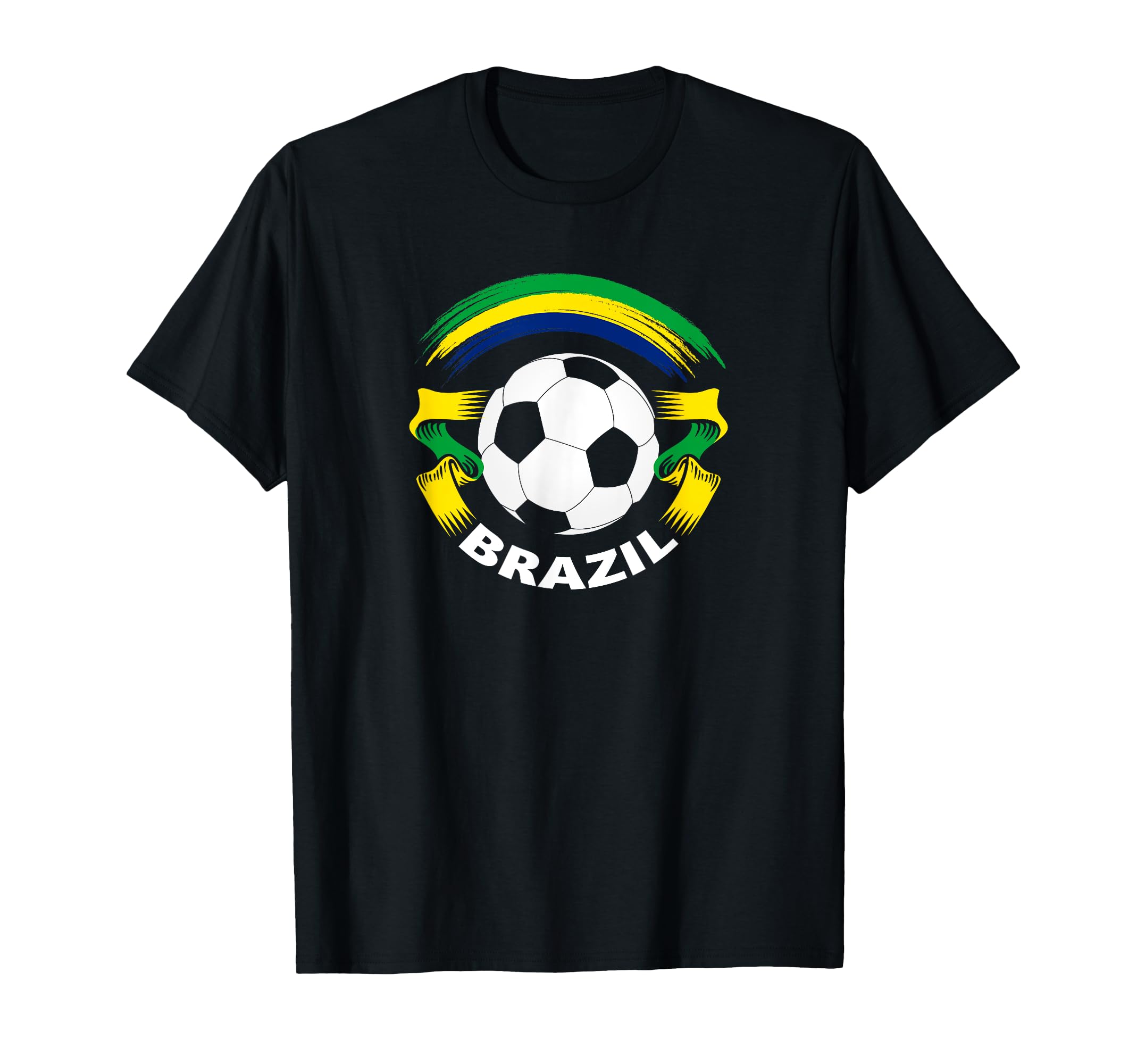 Brazil Soccer Fan Flag And Football T-Shirt - Unique Graphic Men Women - T-Shirt, Sweatshirt, Hoodie