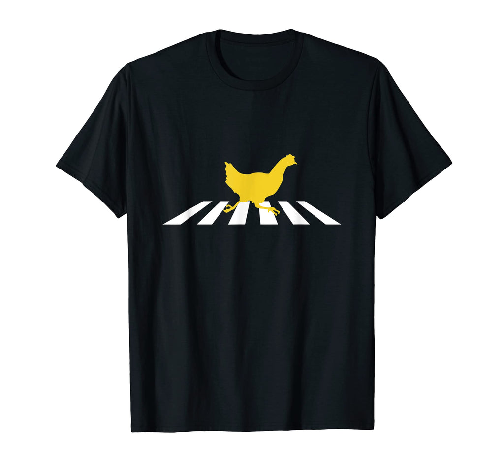 Chicken Crosses Road Crosswalk Silhouette T-Shirt - Unique Graphic Unisex - T-Shirt, Sweatshirt, Hoodie