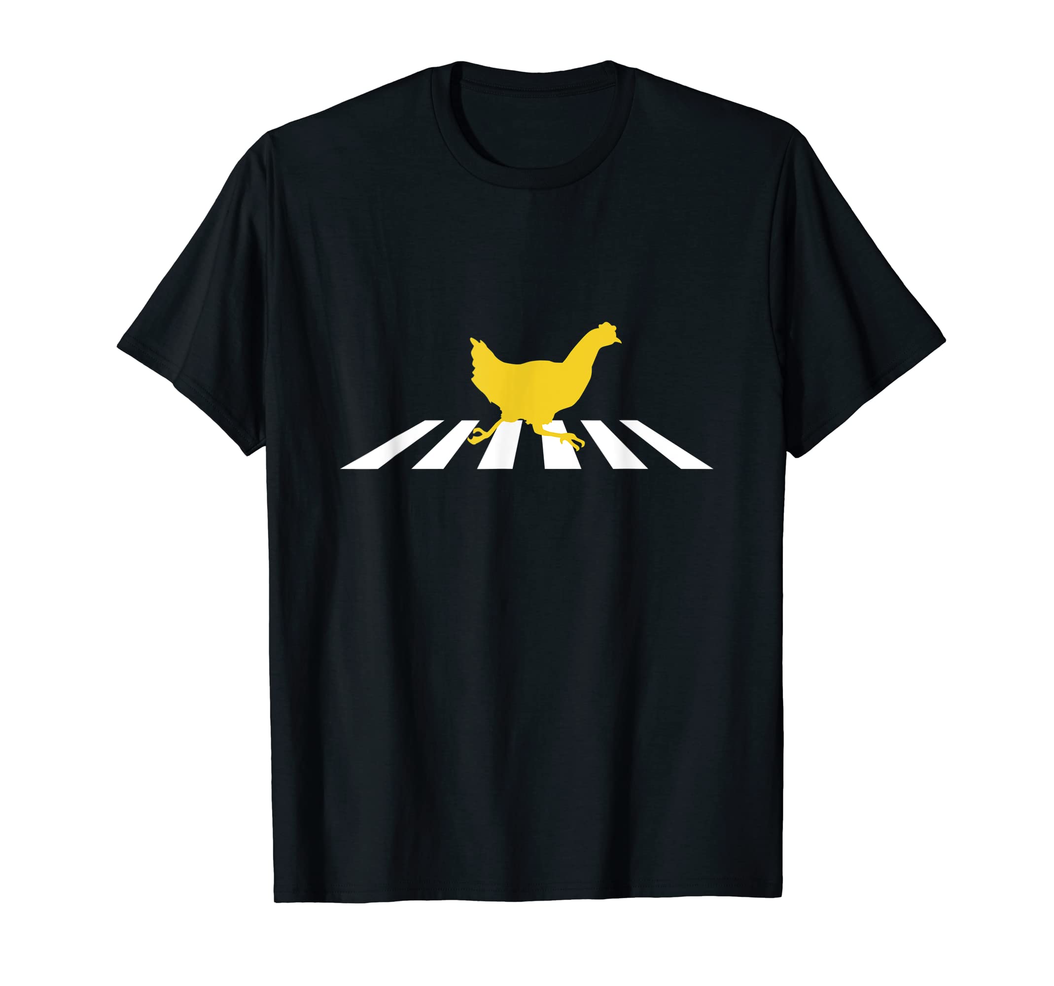 Chicken Crosses Road Crosswalk Silhouette T-Shirt - Unique Graphic Unisex - T-Shirt, Sweatshirt, Hoodie