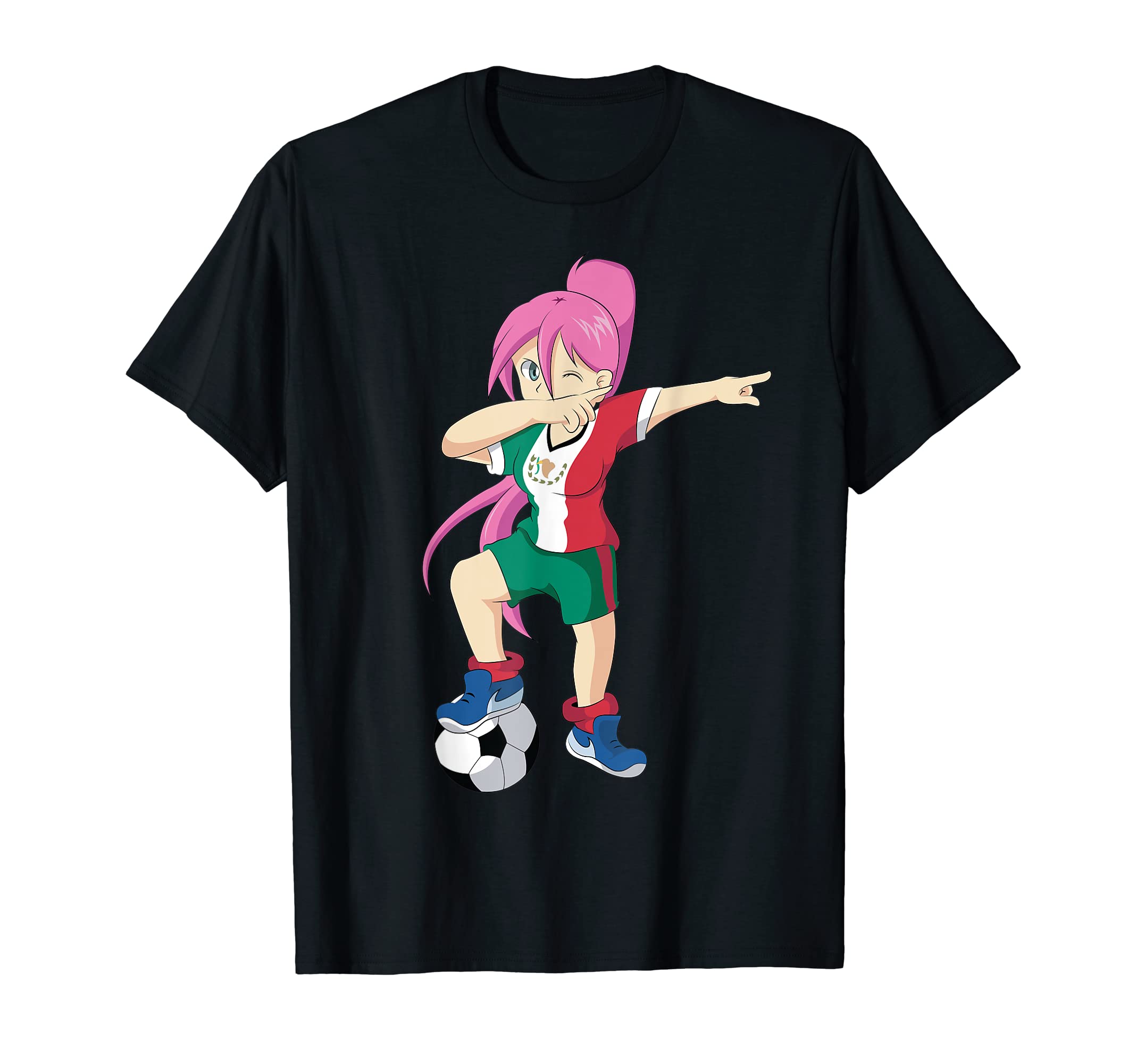 Mexico Soccer Football Dab Dabbing T-Shirt - Trendy Graphic Men Women - T-Shirt, Sweatshirt, Hoodie