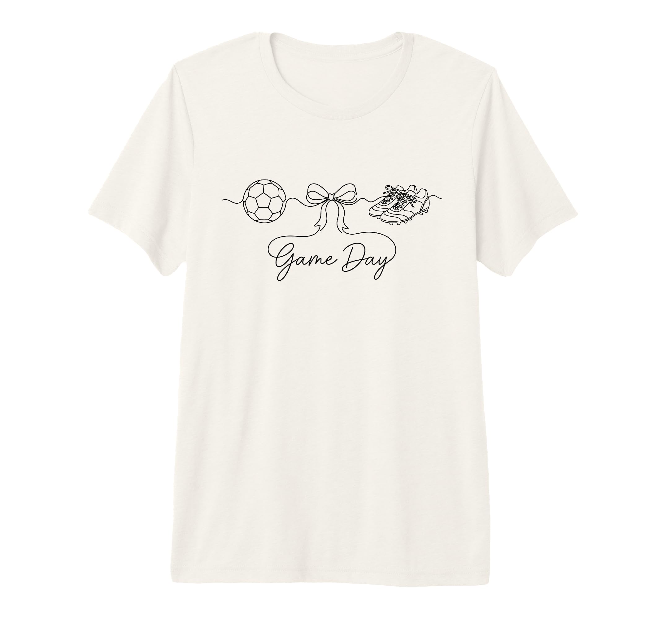 Game Day Soccer Mom Ball Bow Cleats T-Shirt - Novelty Apparel Men Women - T-Shirt, Sweatshirt, Hoodie