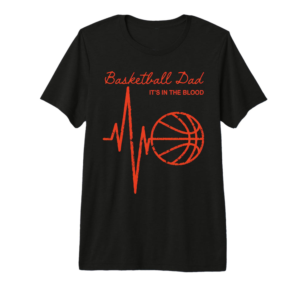 Basketball Heartbeat Basketball Dad Tri T-Shirt - Graphic Print for Adults - T-Shirt, Sweatshirt, Hoodie
