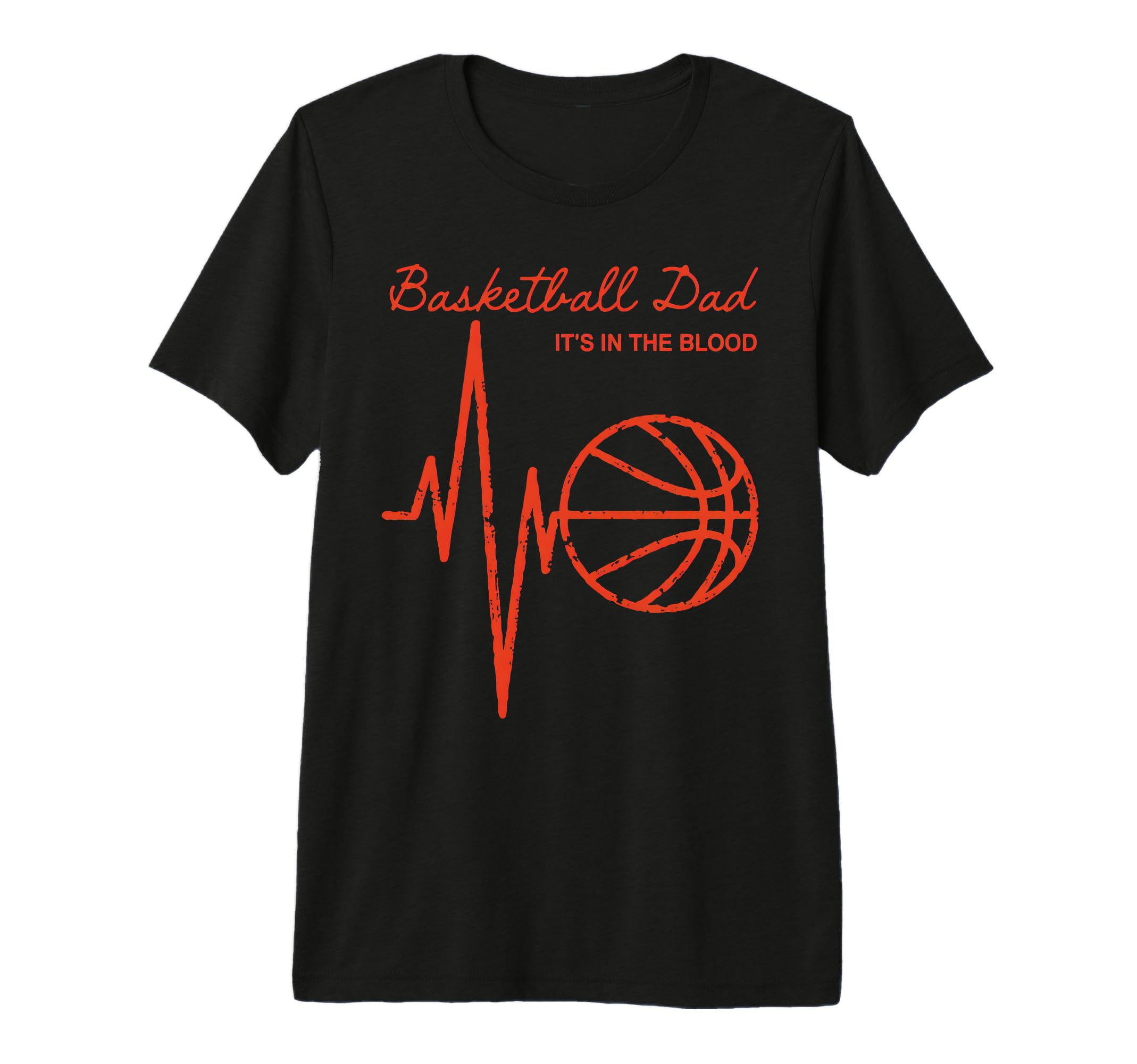 Basketball Heartbeat Basketball Dad Tri T-Shirt - Graphic Print for Adults - T-Shirt, Sweatshirt, Hoodie