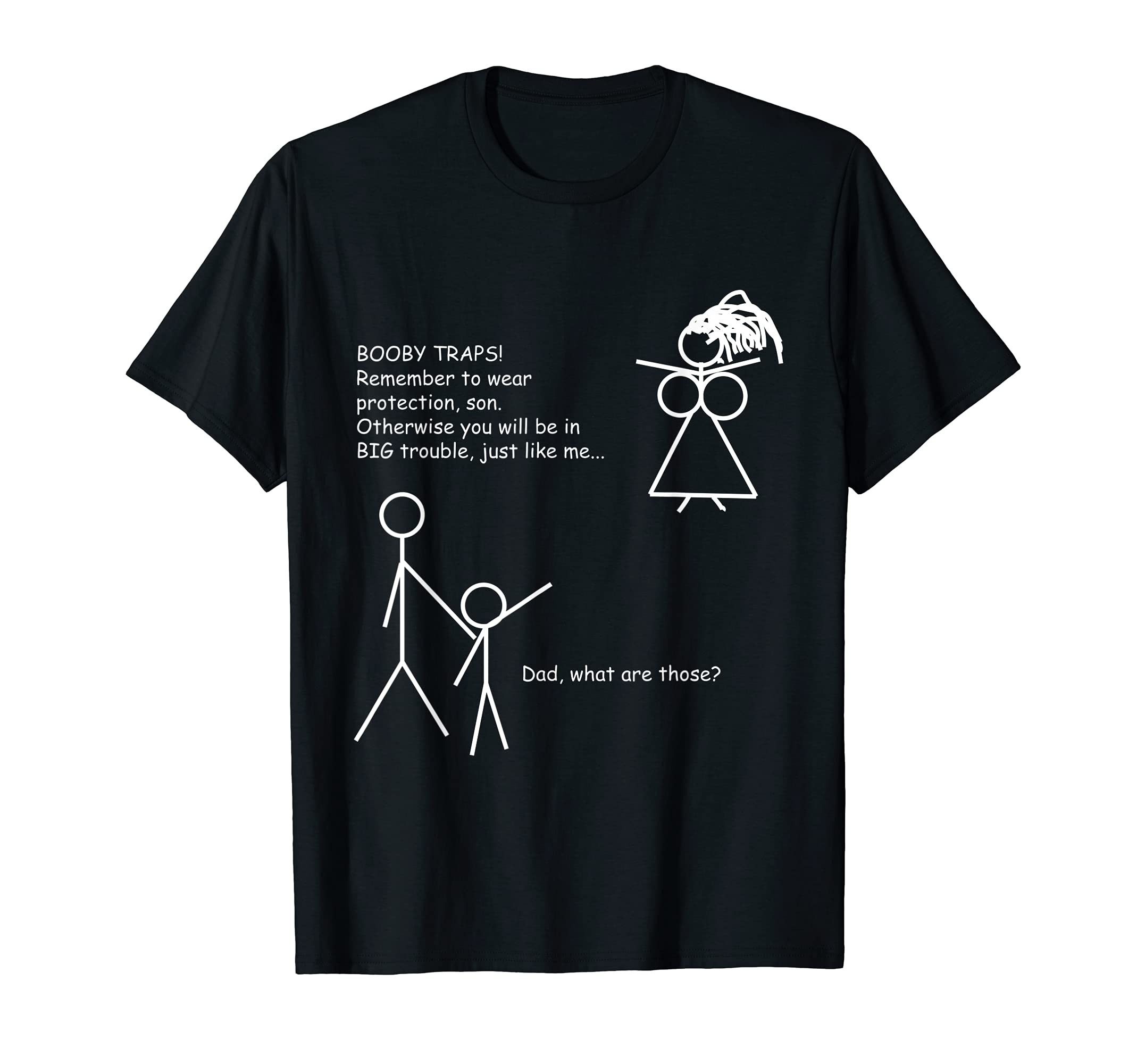Funny Stick Figure Booby Trap Wear T-Shirt - Aesthetic Graphic Unisex - T-Shirt, Sweatshirt, Hoodie