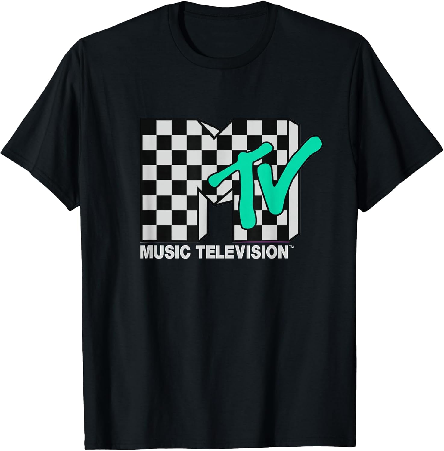Checkered Blue Music Television - Adult & Kids T-Shirts, Sweatshirts & Hoodies apparel design preview 1