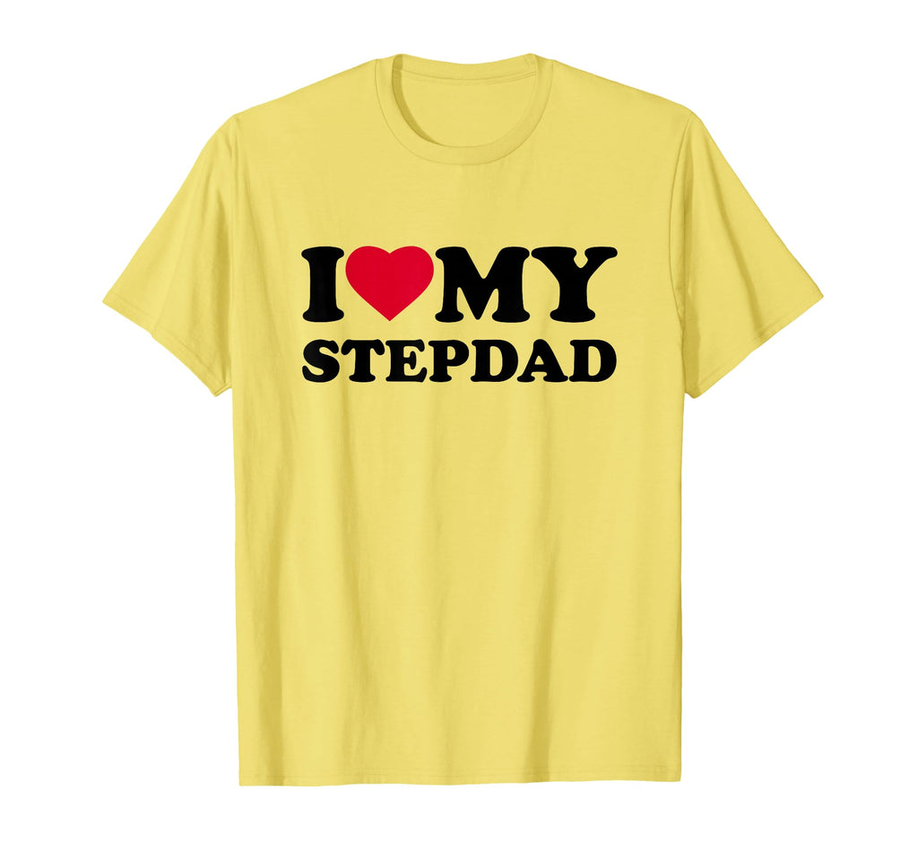 I Love My Step Dad Heart Grandpa Family T-Shirt - Graphic Print for Adults - T-Shirt, Sweatshirt, Hoodie