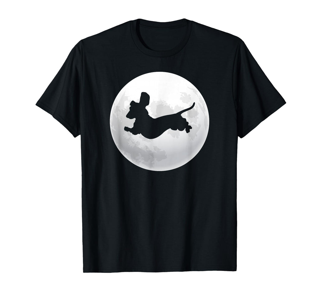 Dachshund Dachshund Silhouette Dog Moon T-Shirt - Novelty Apparel Unisex - T-Shirt, Sweatshirt, Hoodie