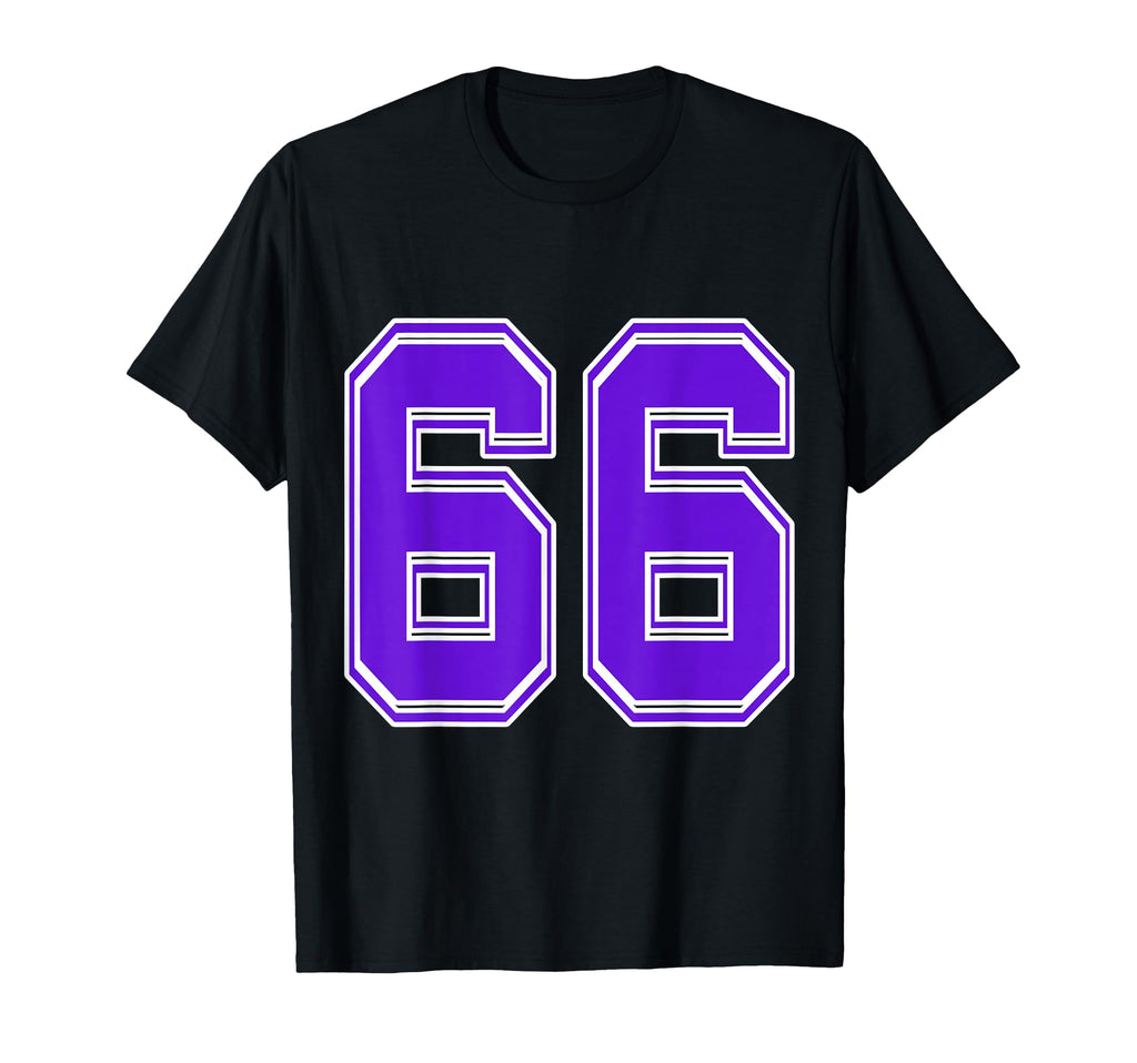 Purple Number 66 Football Baseball T-Shirt - Graphic Print for Adults - T-Shirt, Sweatshirt, Hoodie