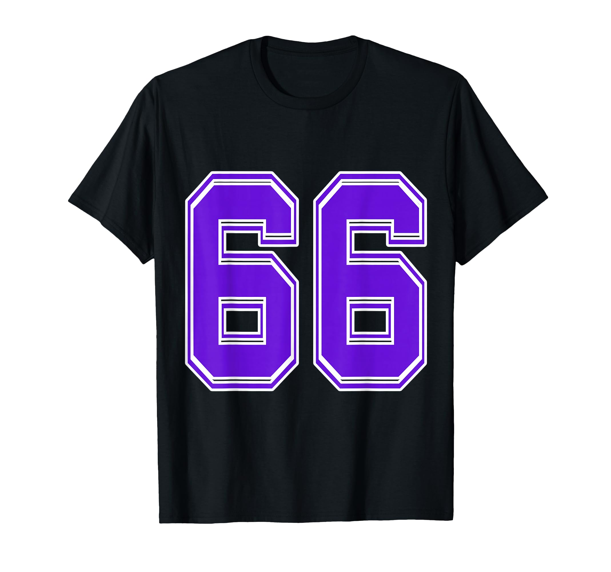 Purple Number 66 Football Baseball T-Shirt - Graphic Print for Adults - T-Shirt, Sweatshirt, Hoodie
