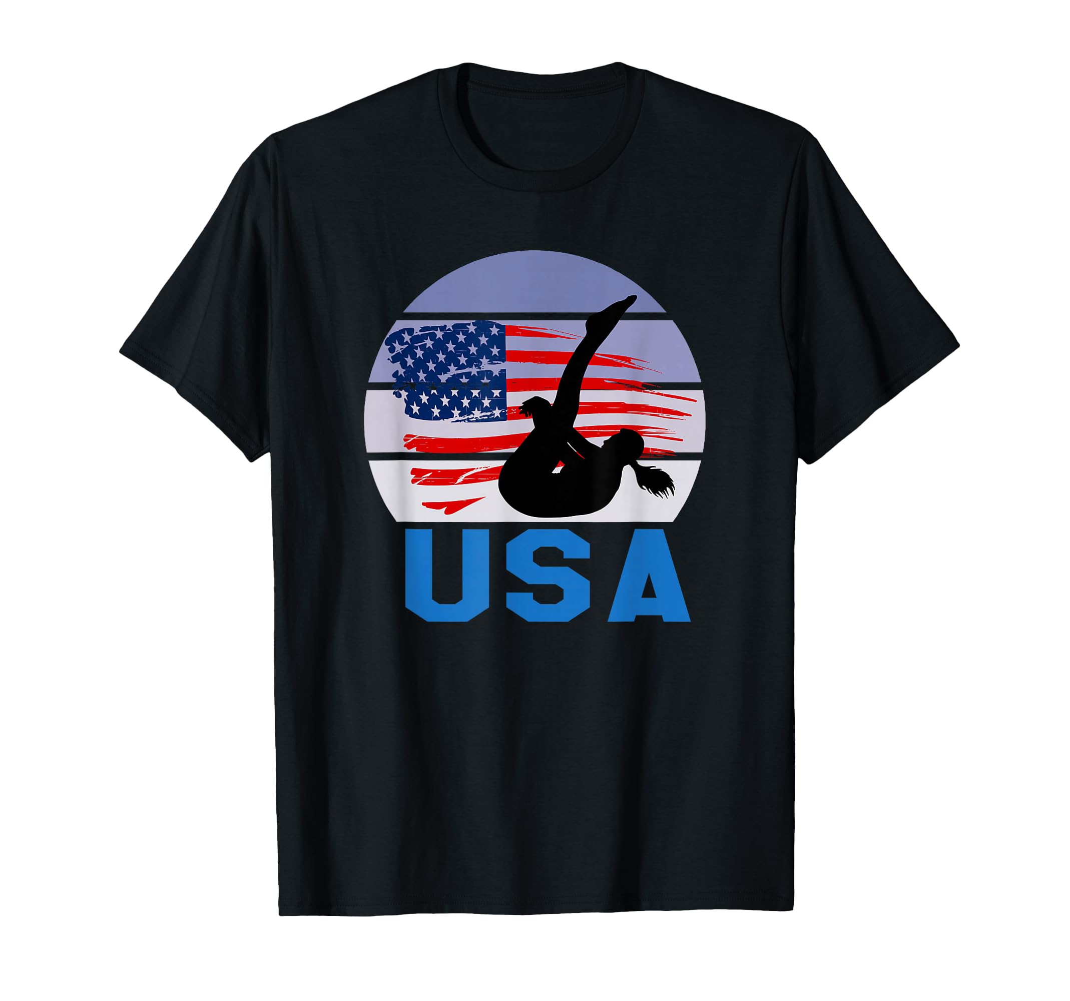 Usa American Flag Diving Sports Female T-Shirt - Trendy Graphic Unisex - T-Shirt, Sweatshirt, Hoodie