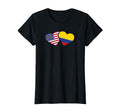 Usa Colombia Flag Heart Colombian T-Shirt - Aesthetic Graphic Men Women - T-Shirt, Sweatshirt, Hoodie