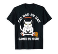 Cat Dad Day Gamer Night Funny Gaming T-Shirt - Aesthetic Graphic Men Women - T-Shirt, Sweatshirt, Hoodie