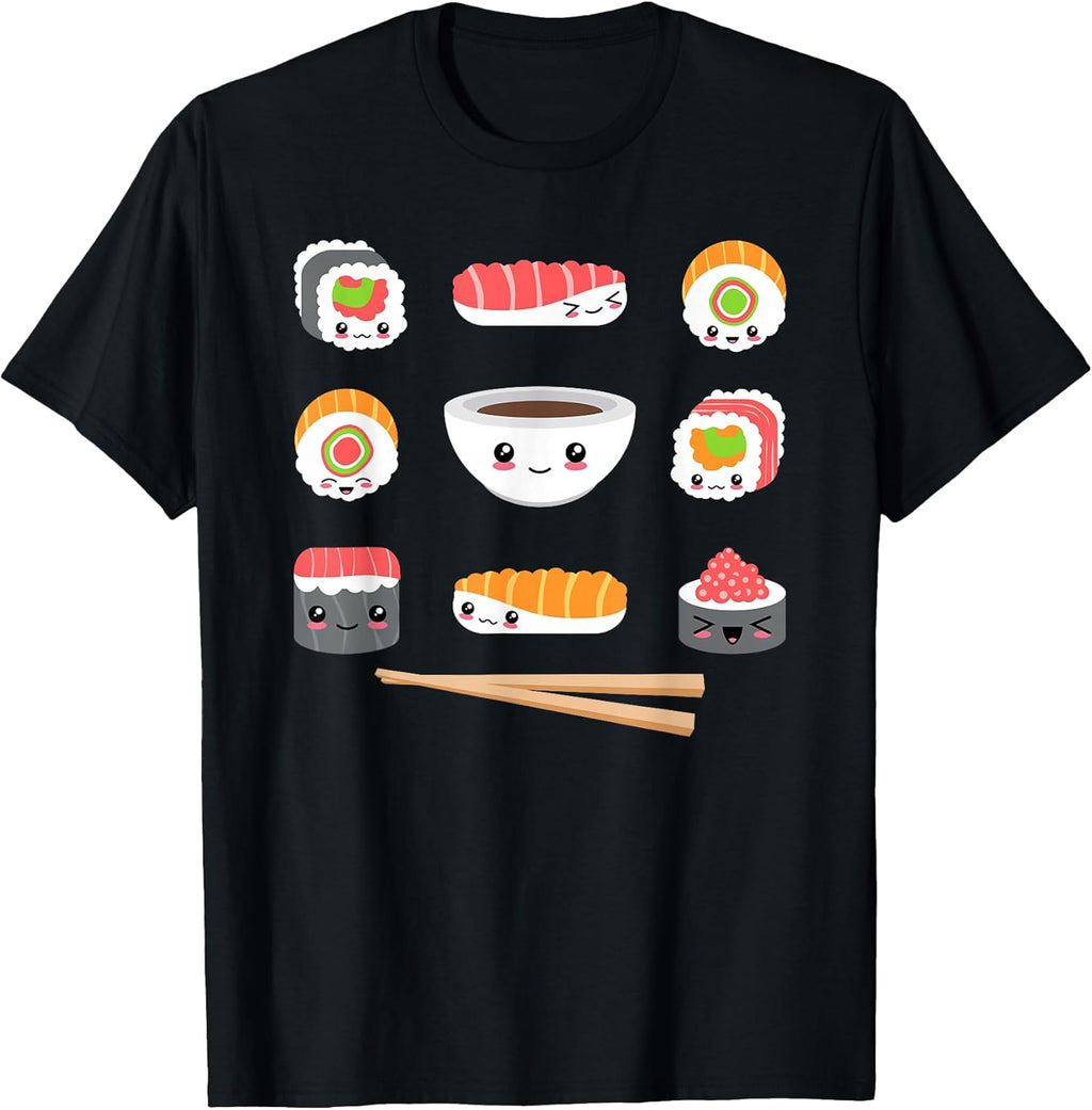 Funny Japanese Food Kawaii Sushi Lovers Anime Men - Adult & Kids T-Shirts, Sweatshirts & Hoodies apparel design preview 1