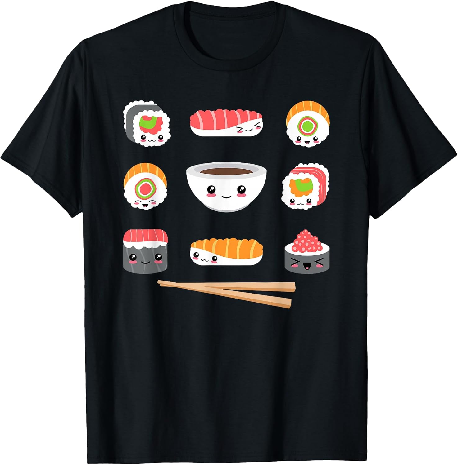 Funny Japanese Food Kawaii Sushi Lovers Anime Men - Adult & Kids T-Shirts, Sweatshirts & Hoodies apparel design preview 1
