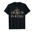 Jesus Is King Christian Faith God Cross Hoodie - Unique Graphic Unisex - T-Shirt, Sweatshirt, Hoodie