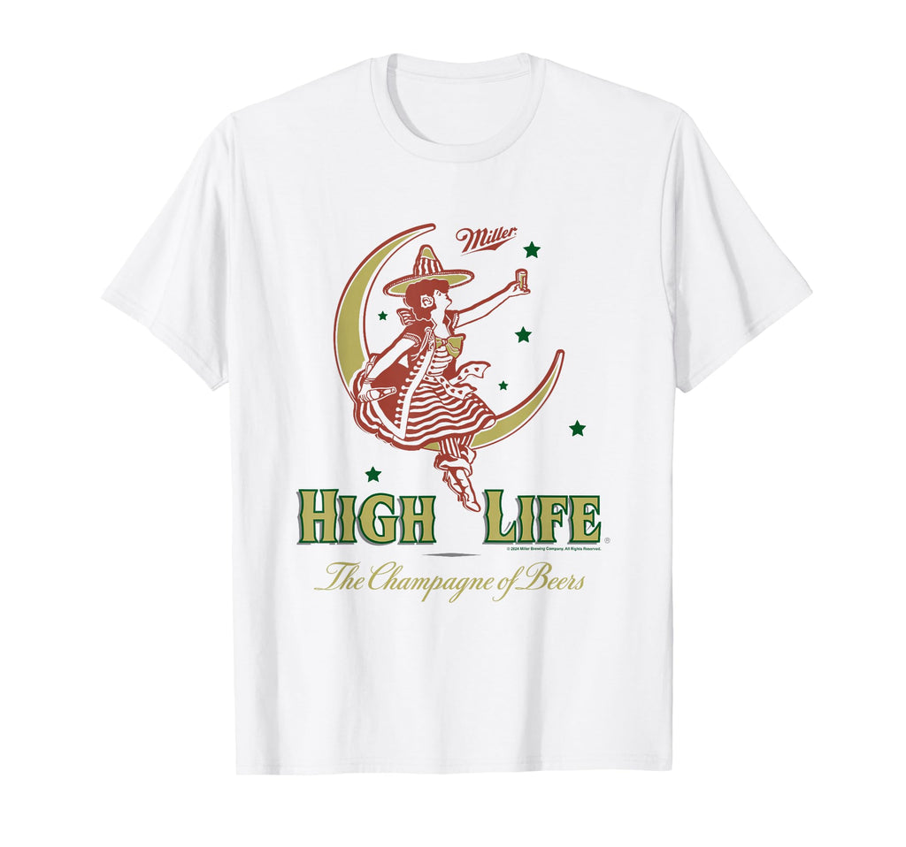 Miller High Life Champagne Beers Moon T-Shirt - Novelty Apparel Men Women - T-Shirt, Sweatshirt, Hoodie