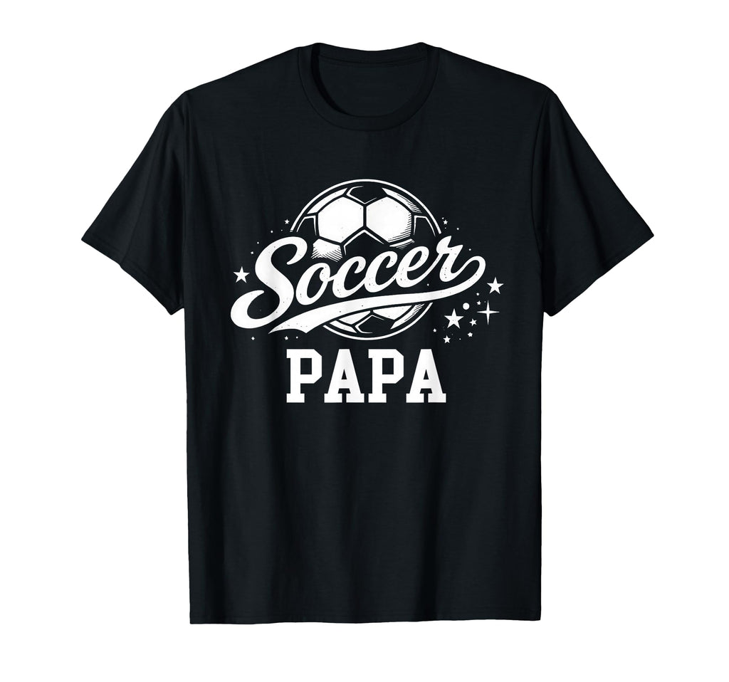 Soccer Papa Soccer Ball Dad Daddy T-Shirt - Aesthetic Graphic for Adults - T-Shirt, Sweatshirt, Hoodie