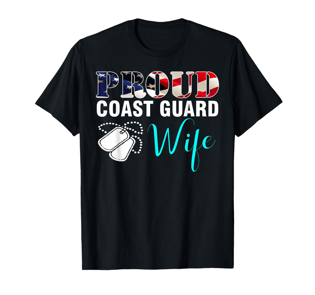Proud Coast Guard Wife American Flag T-Shirt - Minimalist Print Men Women - T-Shirt, Sweatshirt, Hoodie