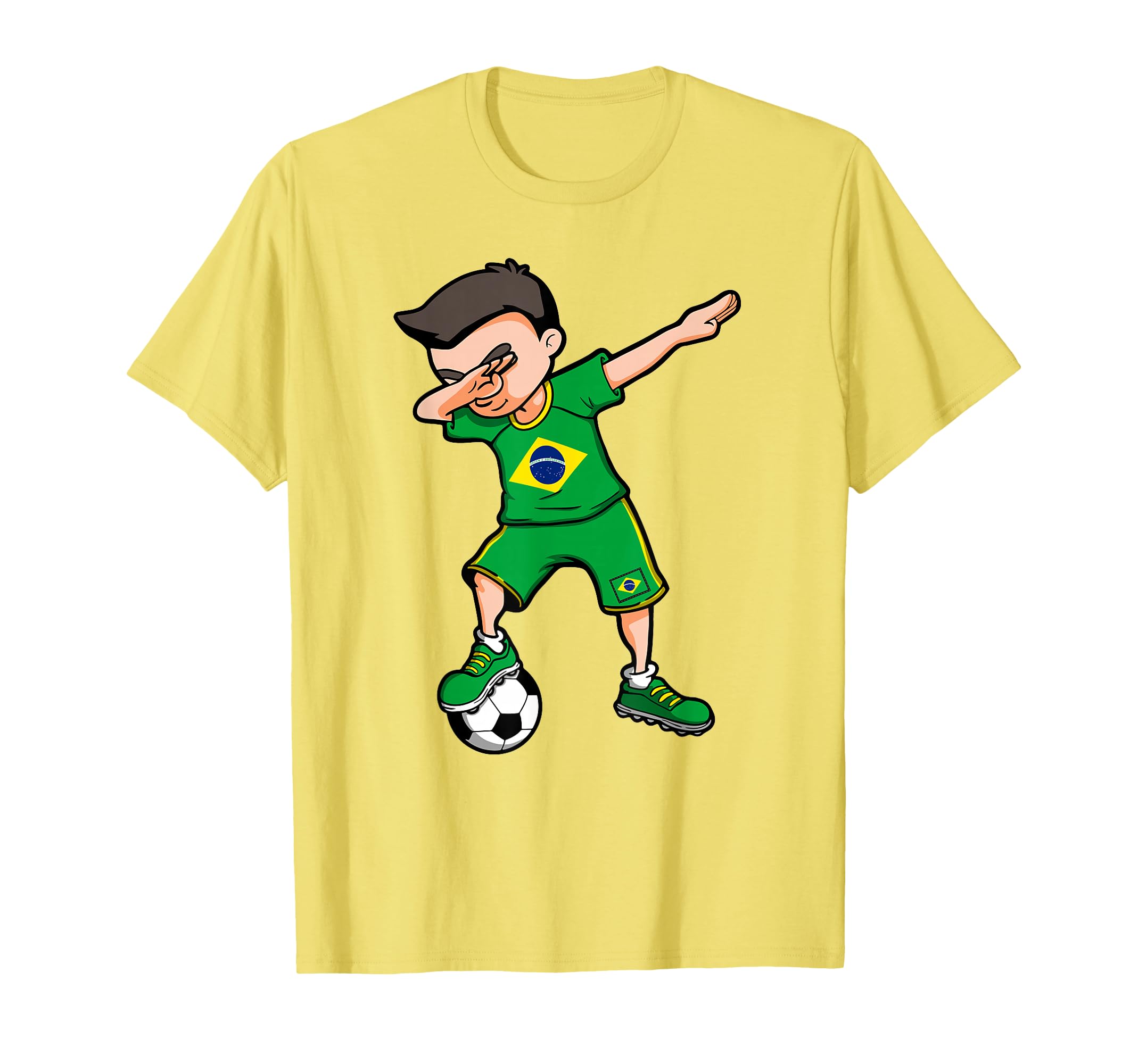 Dabbing Soccer Brazil Football Fan T-Shirt - Unique Graphic Men Women - T-Shirt, Sweatshirt, Hoodie