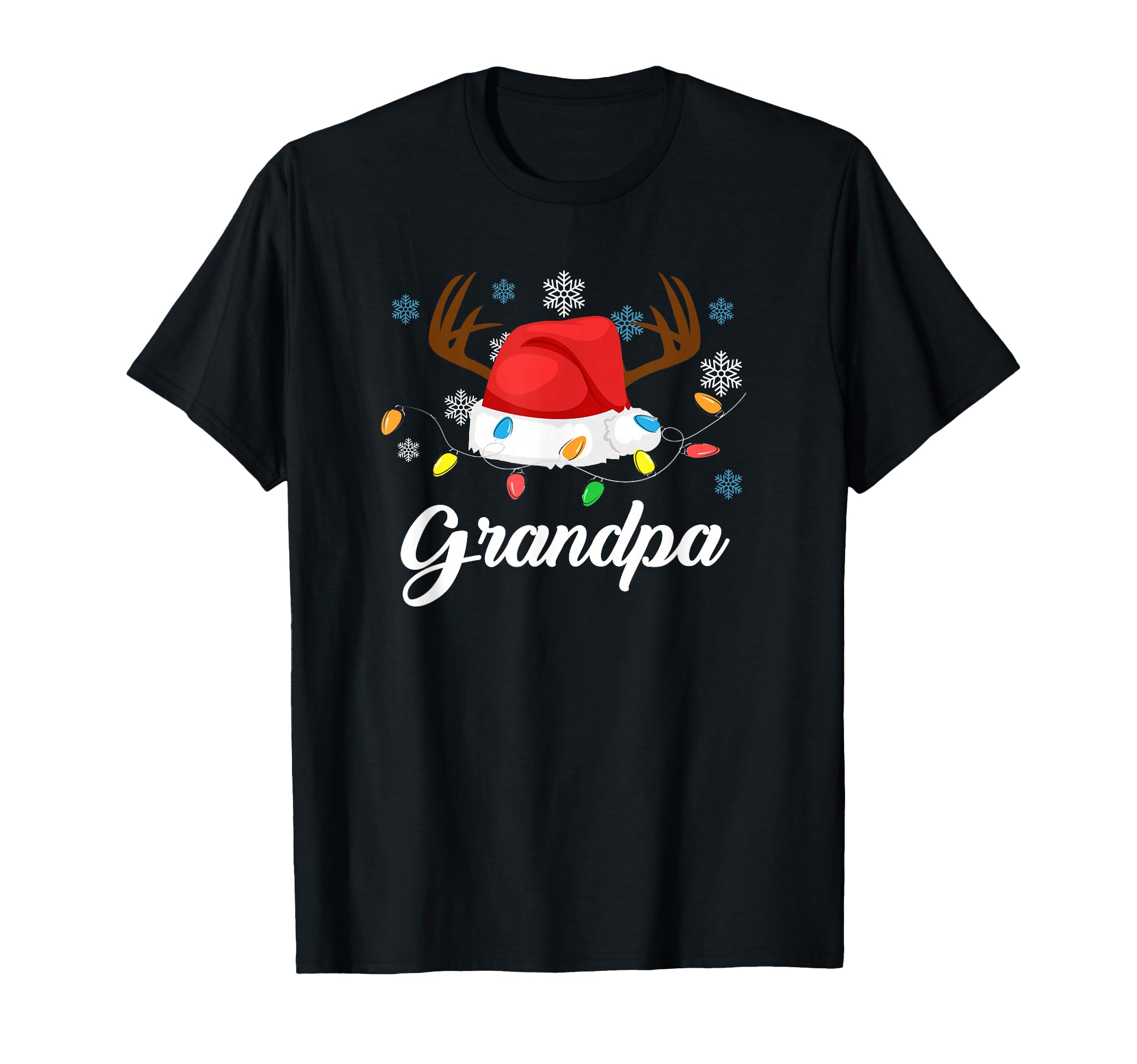 Grandpa Claus Santa Hat Reindeer T-Shirt - Casual Everyday Wear Unisex - T-Shirt, Sweatshirt, Hoodie