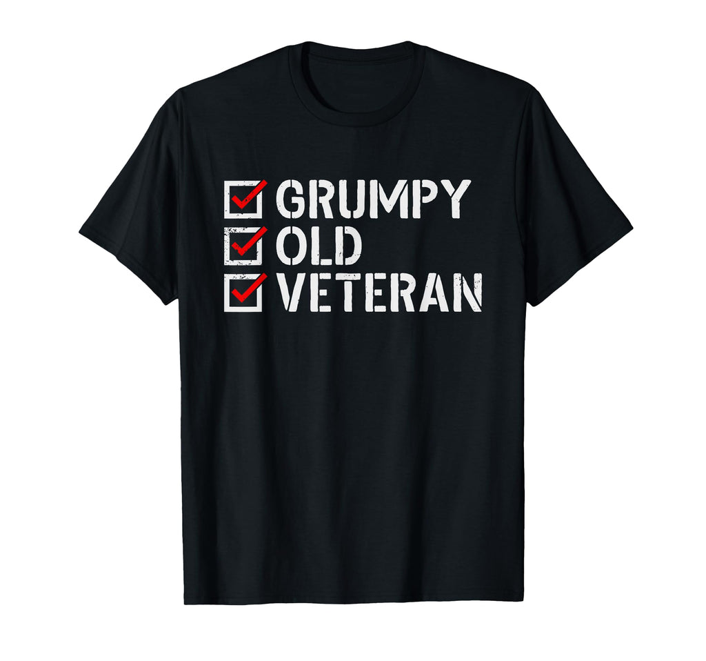 Grumpy Old Veteran Funny Military T-Shirt - Minimalist Print Men Women - T-Shirt, Sweatshirt, Hoodie