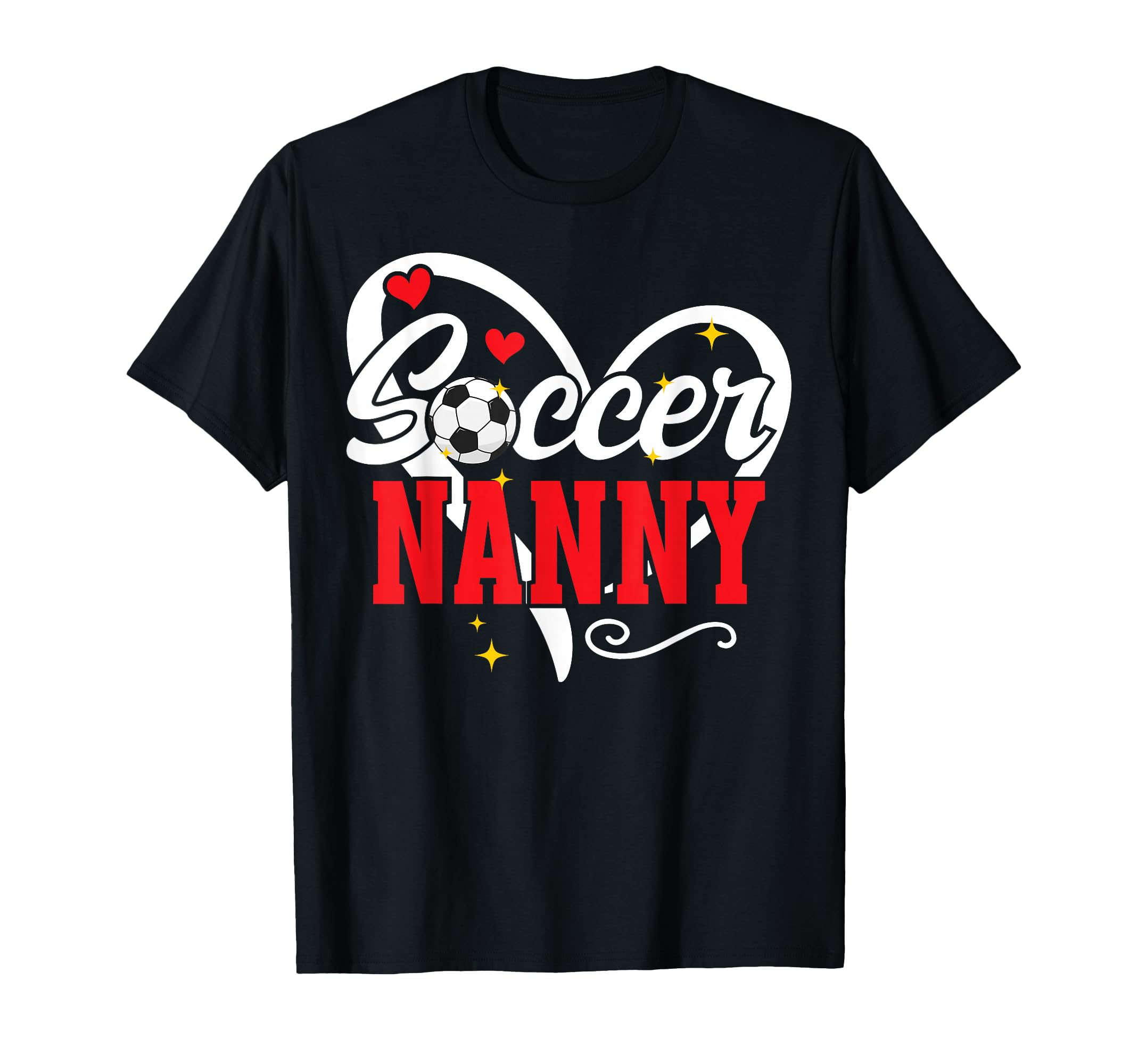 Soccer Nanny Heart Grandma Nanny Soccer T-Shirt - Trendy Graphic Unisex - T-Shirt, Sweatshirt, Hoodie