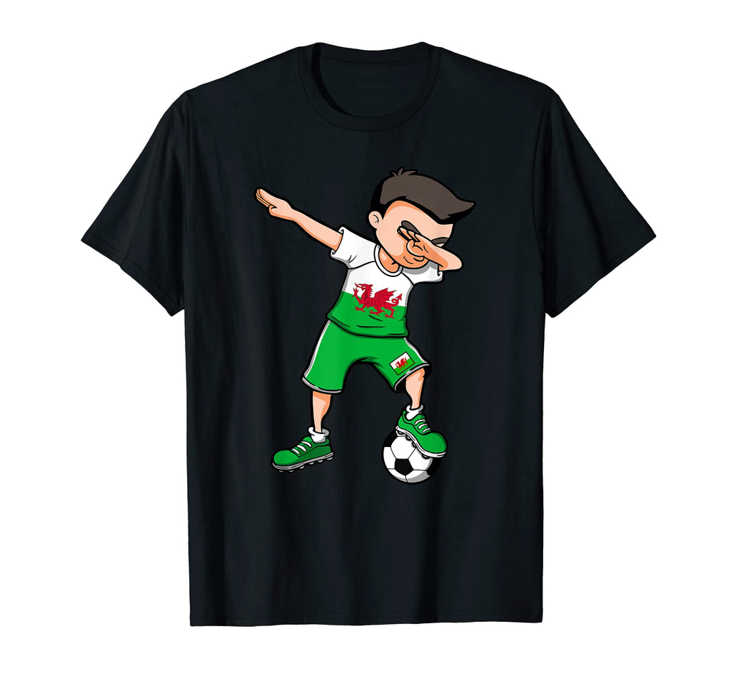 Dabbing Soccer Wales Jersey Welsh T-Shirt - Fun Novelty Design Men Women - T-Shirt, Sweatshirt, Hoodie