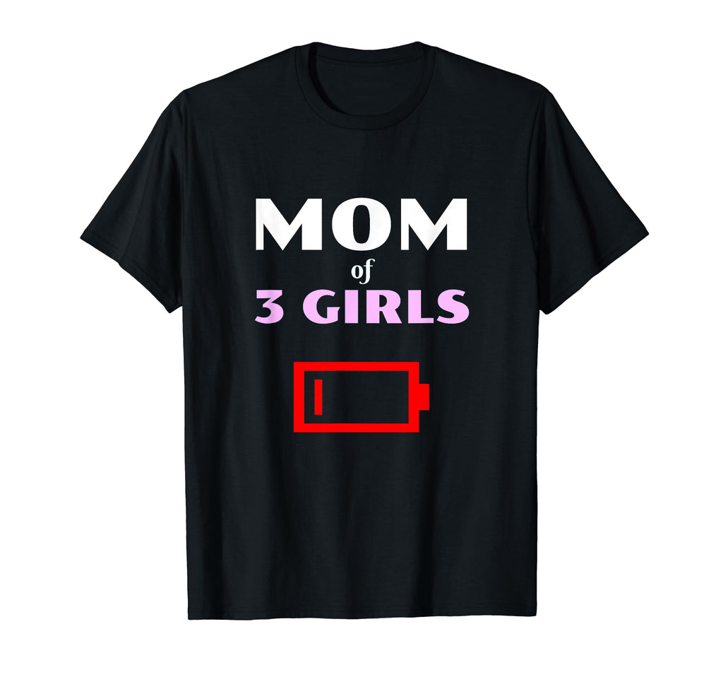 Tired Mom 3 Mother Three Daughters Low T-Shirt - Minimalist Print Unisex - T-Shirt, Sweatshirt, Hoodie