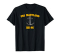 Uss Maryland Bb 46 Battleship T-Shirt - Minimalist Print for Adults - T-Shirt, Sweatshirt, Hoodie