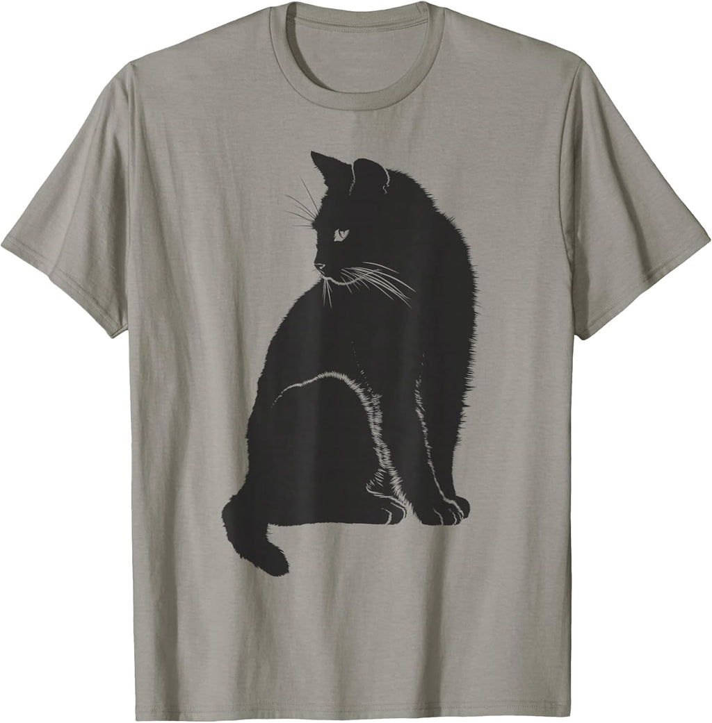 Minimalist Cute Black Cat Owner Feline Art Kitten - Adult & Kids T-Shirts, Sweatshirts & Hoodies apparel design preview 1