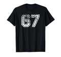 Number 67 Baseball Football Soccer T-Shirt - Minimalist Print for Adults - T-Shirt, Sweatshirt, Hoodie