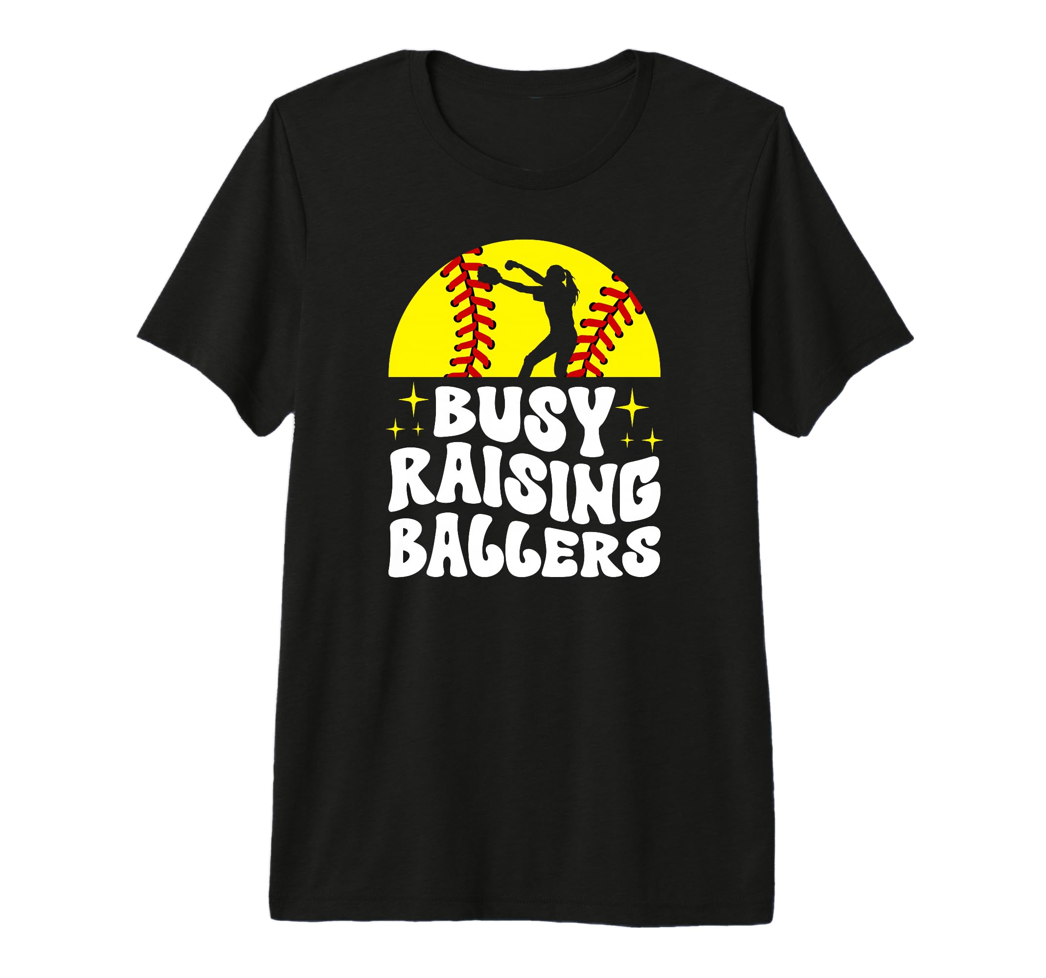 Busy Raising Ballers Softball Mom Softball T-Shirt - Trendy Graphic Unisex - T-Shirt, Sweatshirt, Hoodie