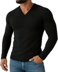 Men's Ribbed Knit V Neck Spring Fall Winter Plain Pit - Adult & Kids T-Shirts, Sweatshirts & Hoodies apparel design preview 1