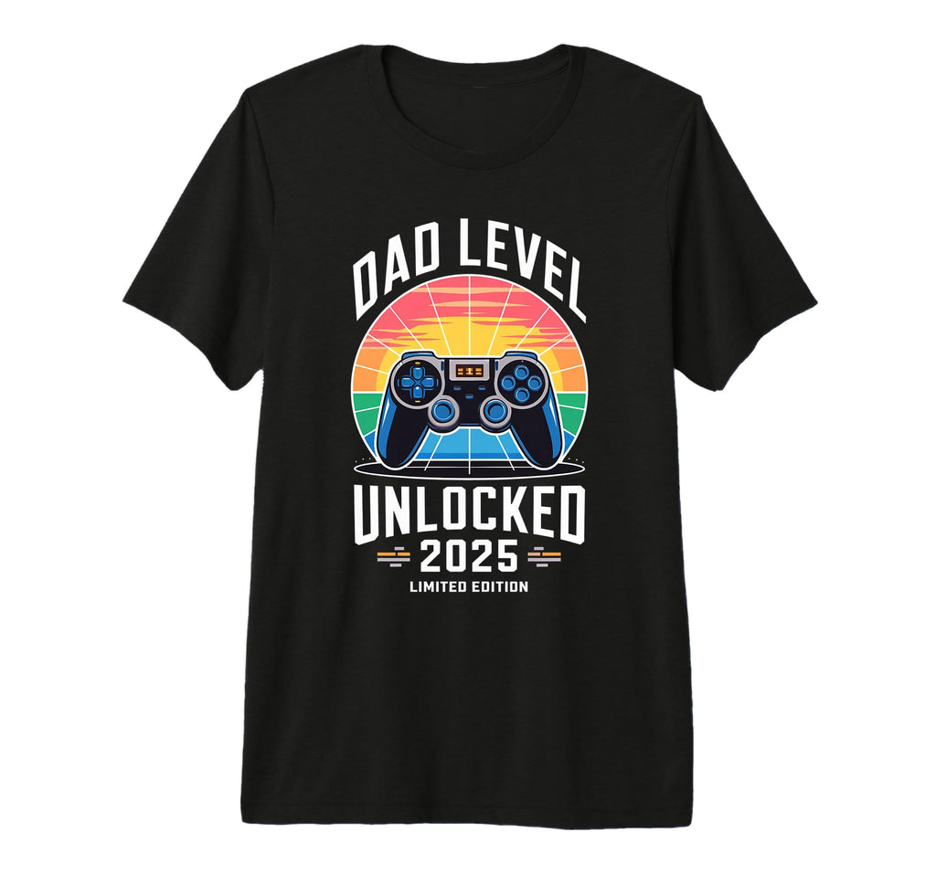 Dad Level Unlocked 2025 Gamer Dad Tri T-Shirt - Graphic Print Men Women - T-Shirt, Sweatshirt, Hoodie