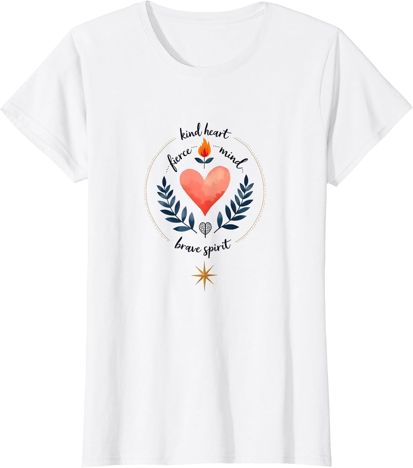 Kind Heart Fierce Mind Brave Spirit Inspirational - Adult & Kids T-Shirts, Sweatshirts & Hoodies apparel design preview 1