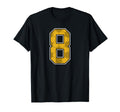 Gold Soccer Pattern Number 8 Jersey T-Shirt - Graphic Print for Adults - T-Shirt, Sweatshirt, Hoodie