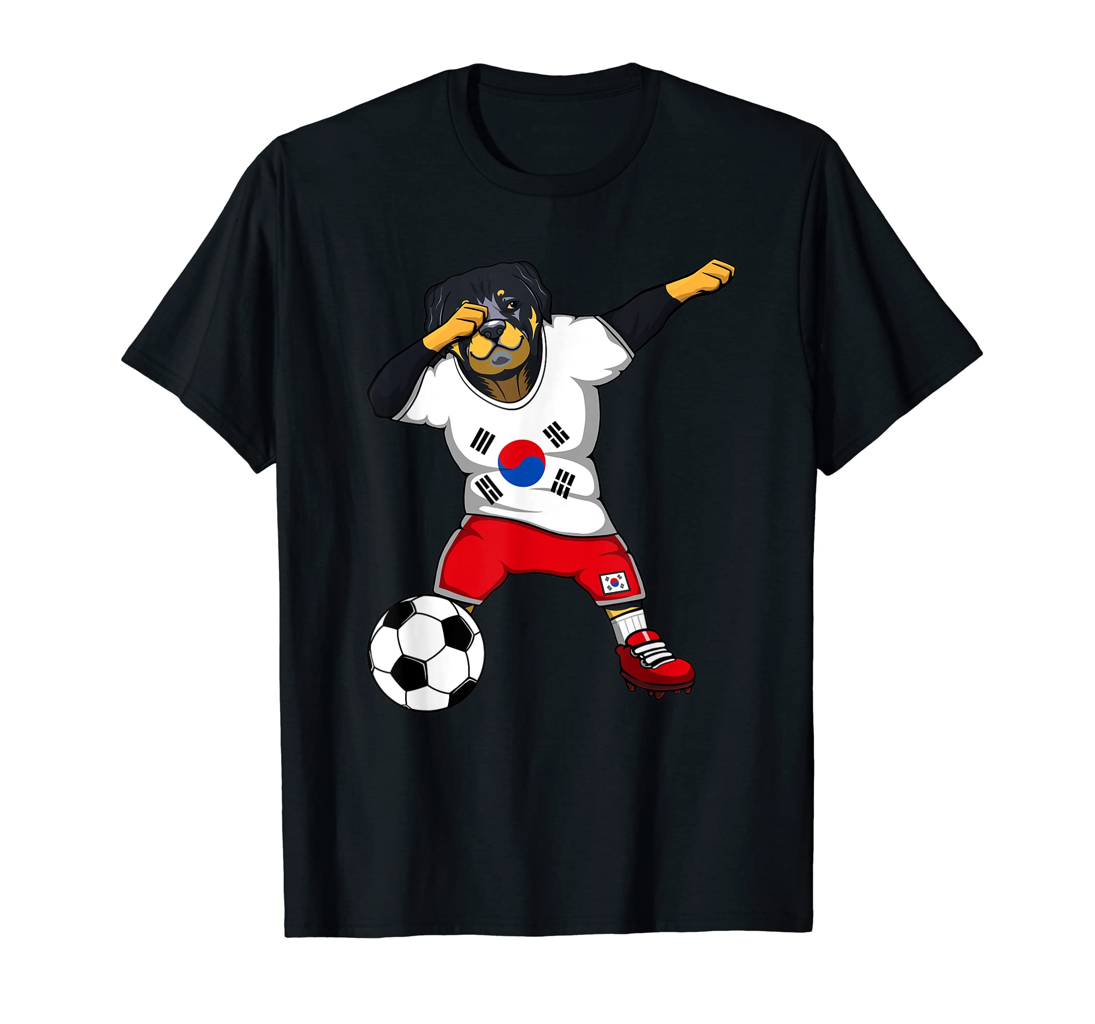 Dabbing Rottweiler South Korea T-Shirt - Casual Everyday Wear for Adults - T-Shirt, Sweatshirt, Hoodie