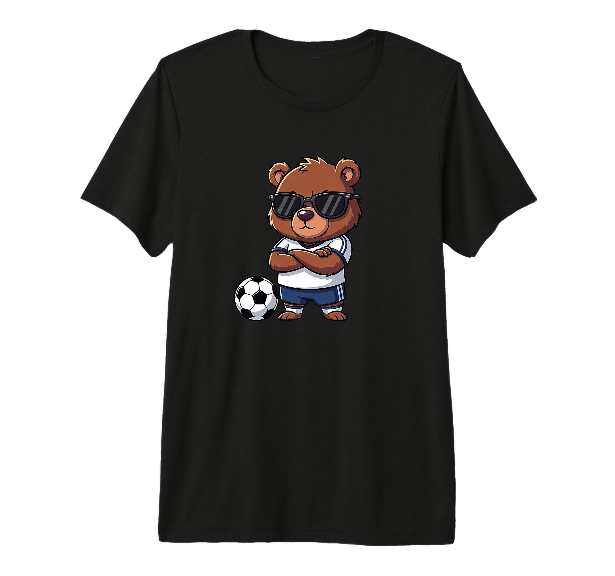 Cartoon Bear Soccer Player Tri T-Shirt - Fun Novelty Design for Adults - T-Shirt, Sweatshirt, Hoodie