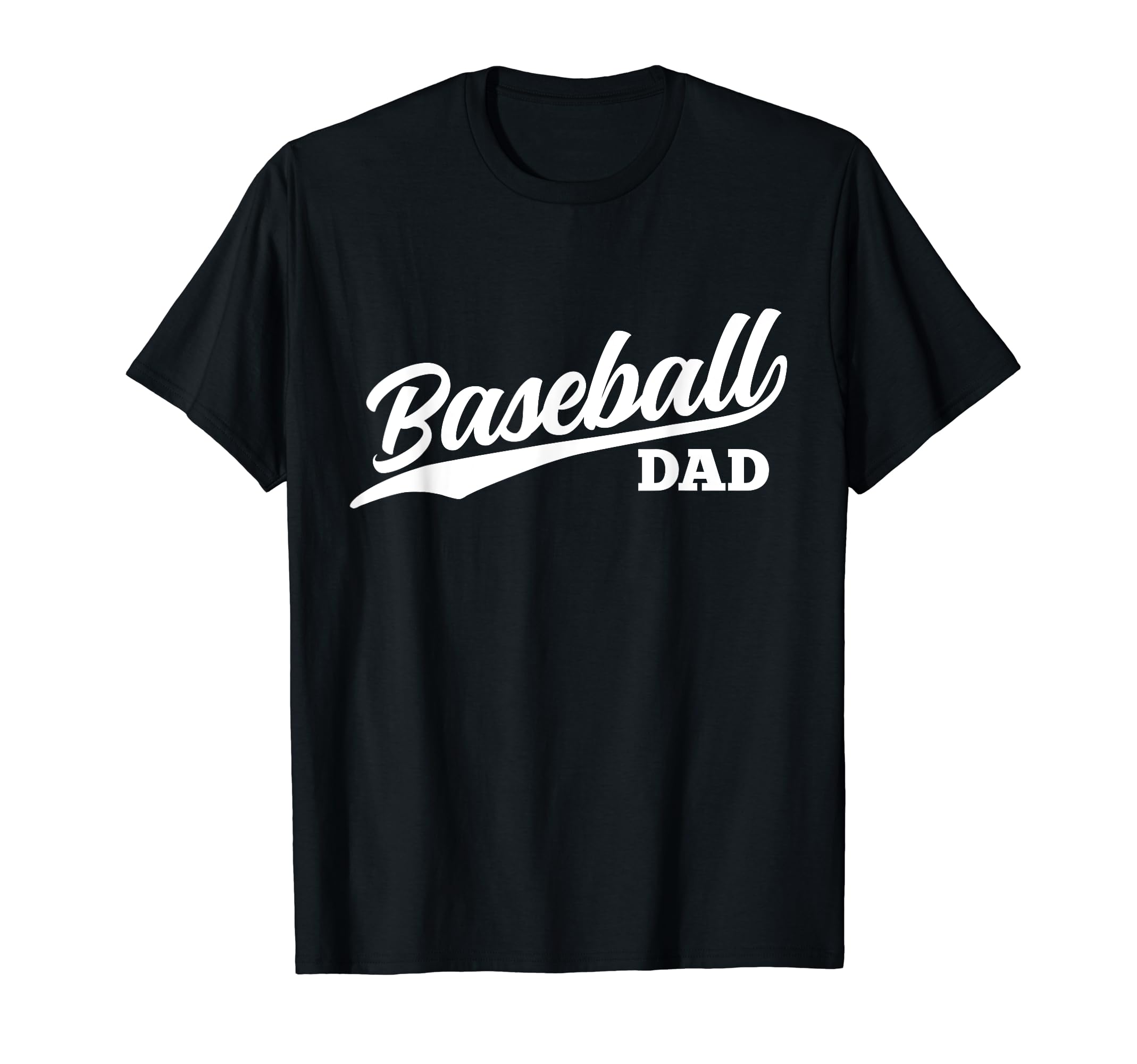 Baseball Dad 1970S Cursive Font Dark T-Shirt - Fun Novelty Design Unisex - T-Shirt, Sweatshirt, Hoodie