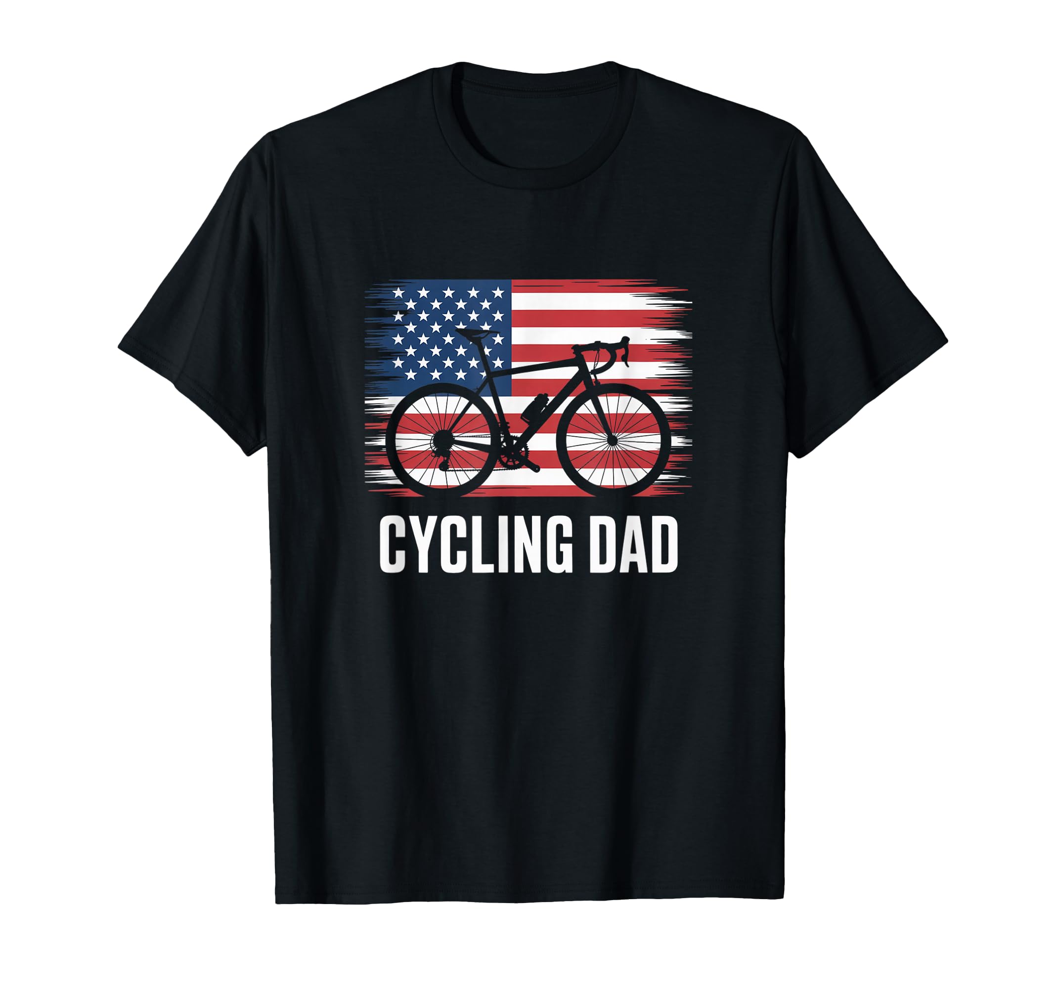 Cycling Dad American Flag Road Bike Racing T-Shirt - Graphic Print Unisex - T-Shirt, Sweatshirt, Hoodie
