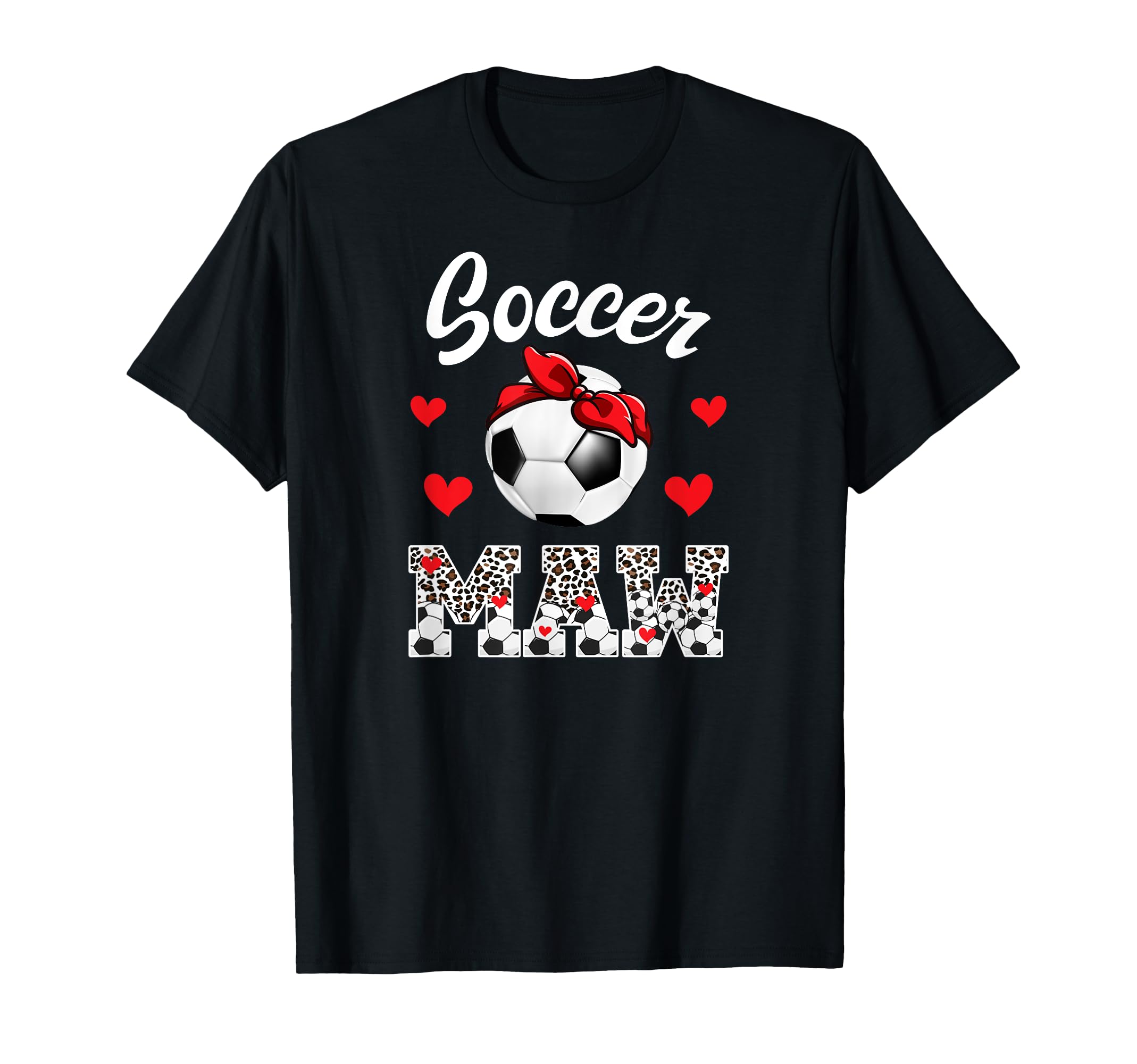 Soccer Maw Leopard Grandma Maw Soccer T-Shirt - Graphic Print Men Women - T-Shirt, Sweatshirt, Hoodie