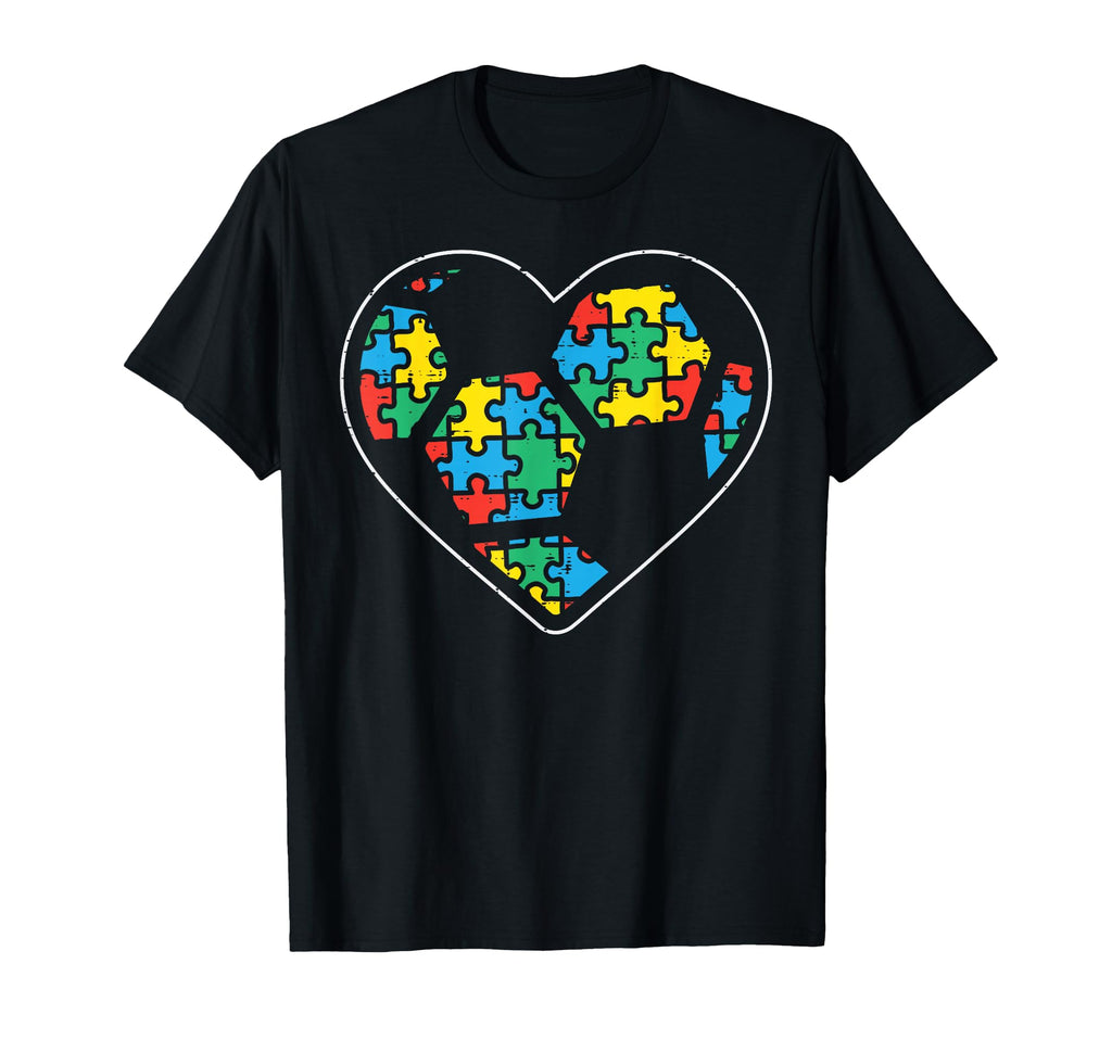 Puzzle Soccer Ball Heart Sport Autism T-Shirt - Streetwear Style Unisex - T-Shirt, Sweatshirt, Hoodie