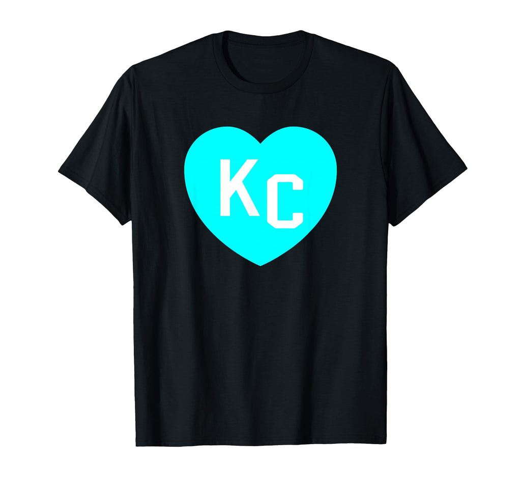 Teal Kc Heart Teal Hearts Kansas T-Shirt - Casual Everyday Wear Men Women - T-Shirt, Sweatshirt, Hoodie
