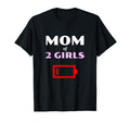 Tired Mom 2 Mother Two Daughters Low T-Shirt - Custom Art Print Unisex - T-Shirt, Sweatshirt, Hoodie